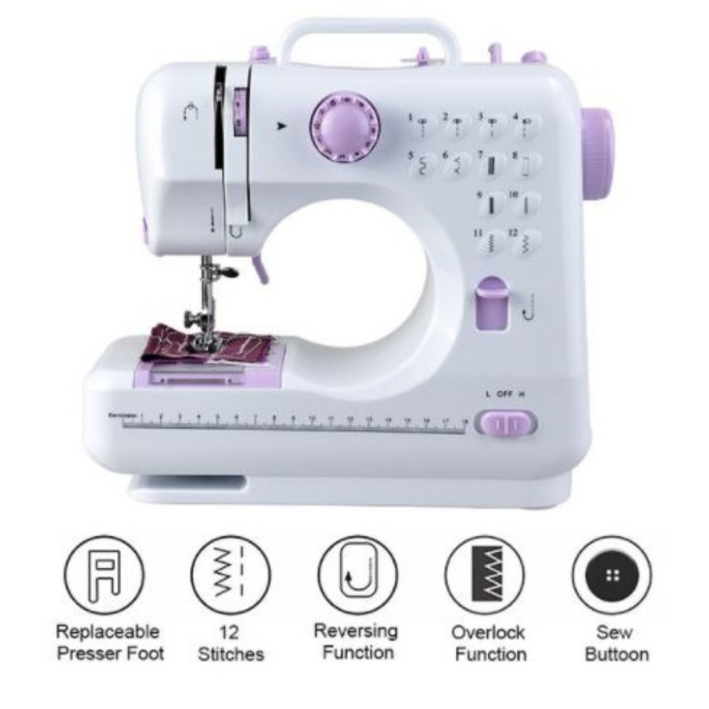 Sewing Jahit - 전기 가정용 미니 재봉틀 12가지 스티치