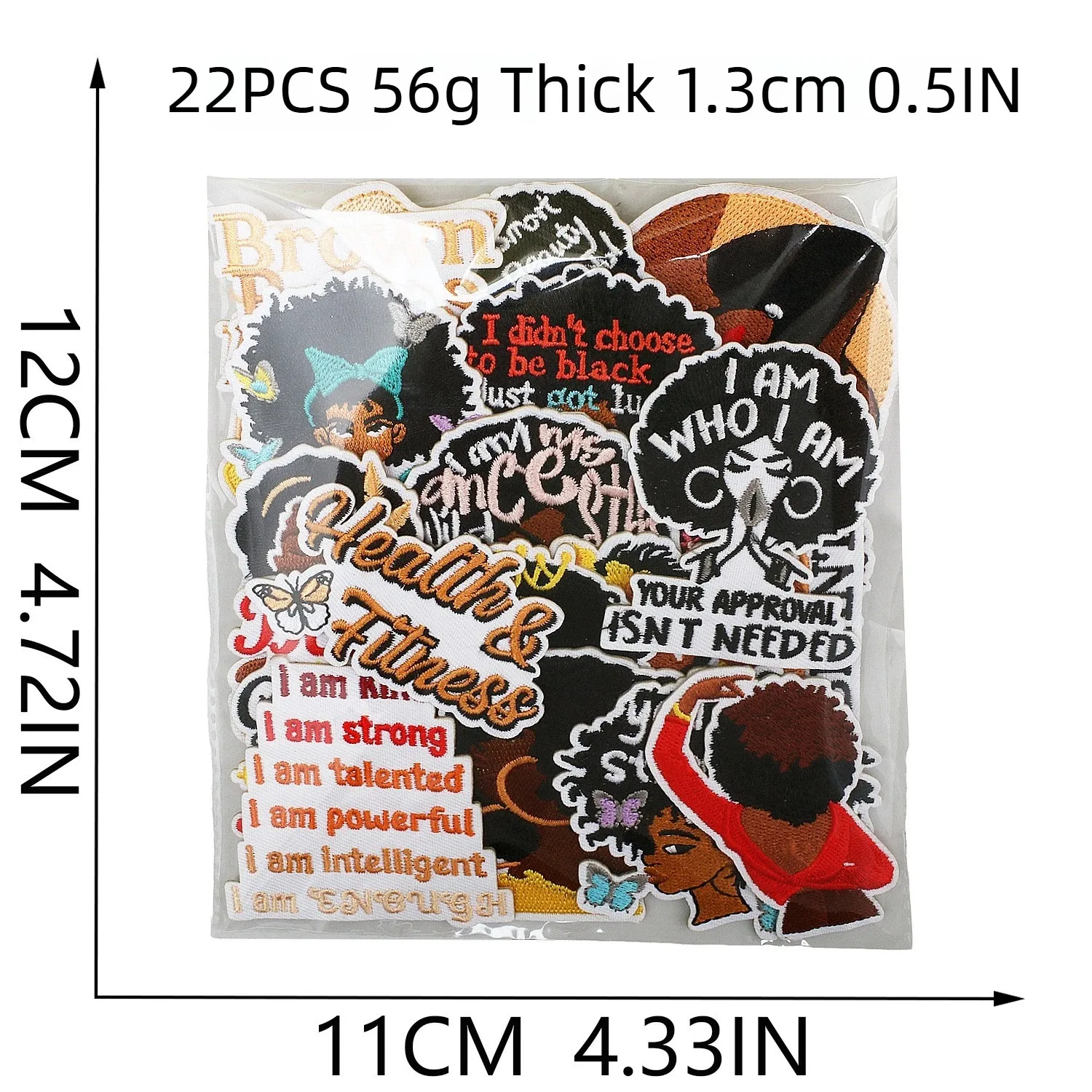 Sewing Label - 1/5PCS 만화 검은색 자수 천 크라운