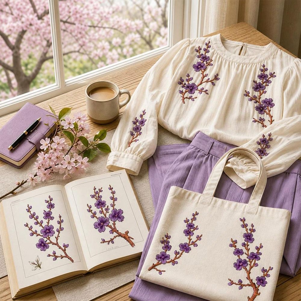Sewing Textiles - DIY 벚꽃 다리미 부착 패치 다리미&바느질로