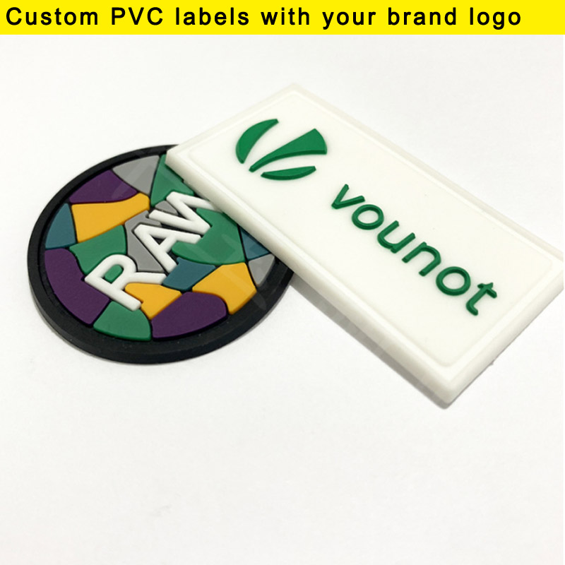 Sewing Label - 100개 묶음 맞춤형 로고/문자 PVC 드롭