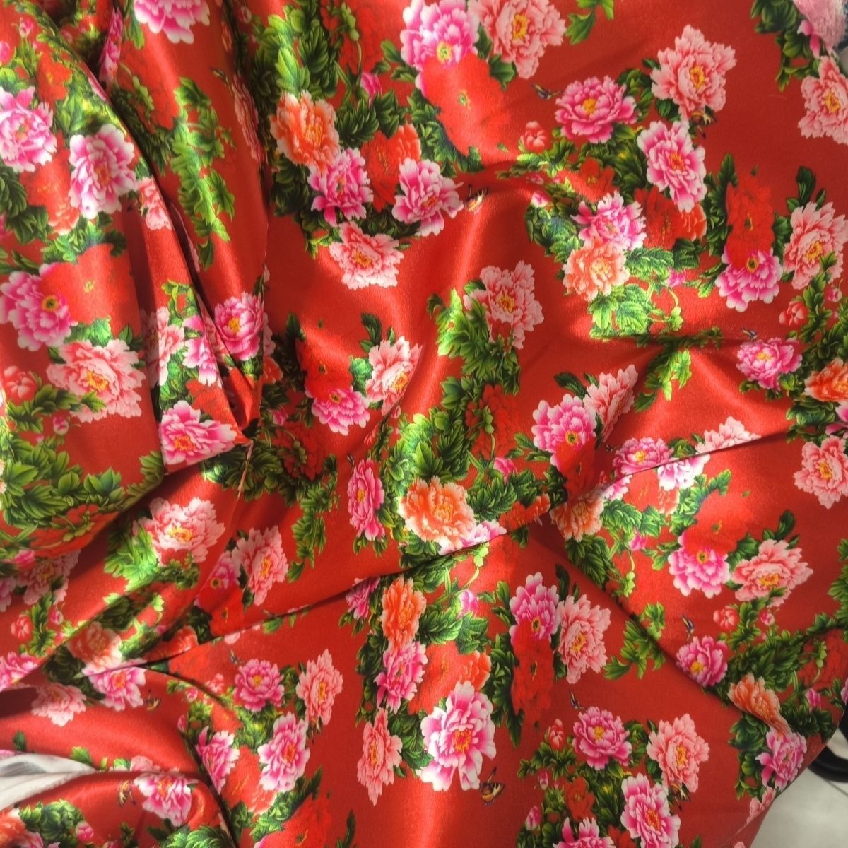 Sewing Textiles - 꽃무늬 아세테이트 새틴 원단 실키 스무스