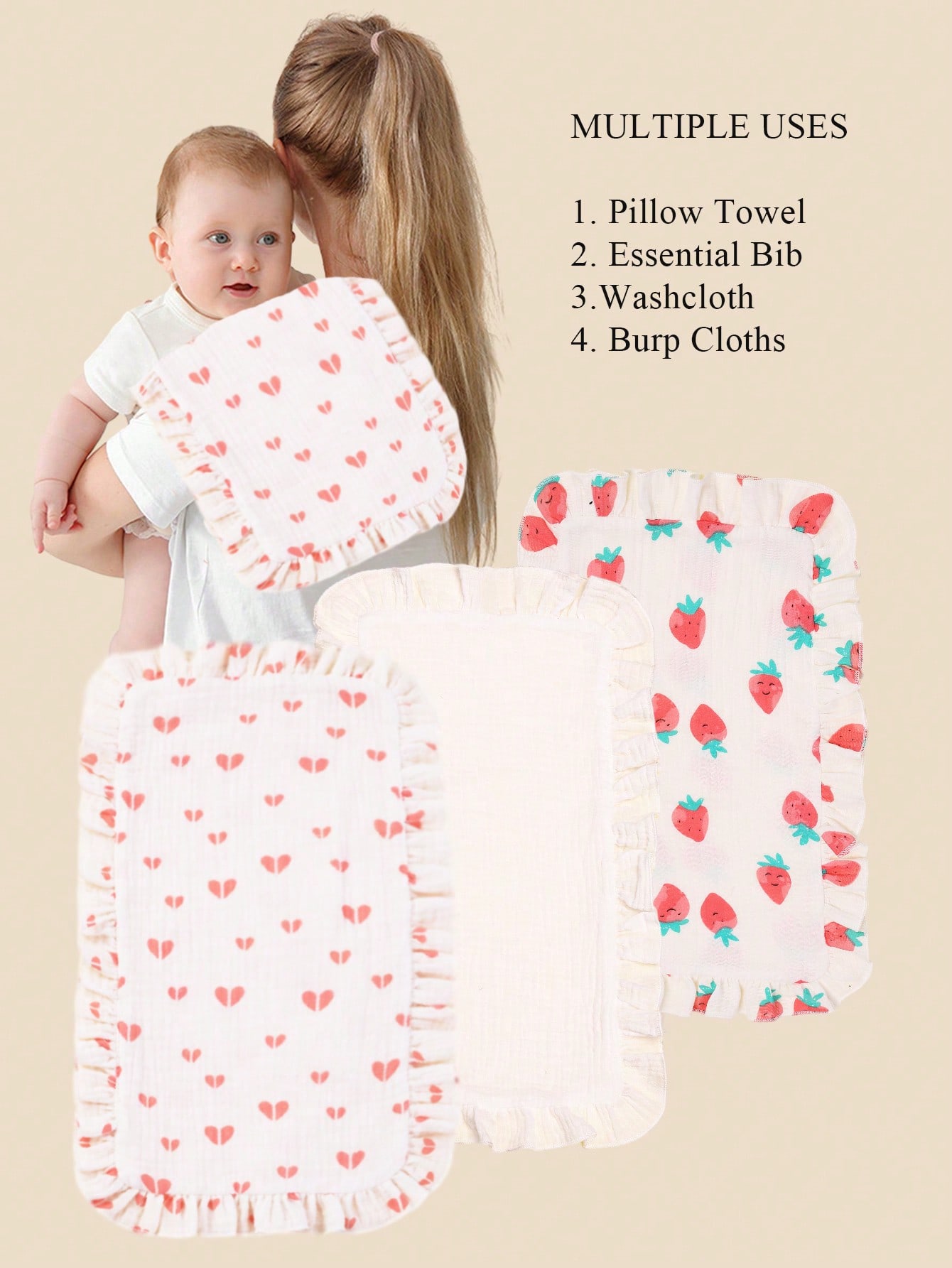 3개 세트 부드러운 무슬린 코튼 거즈 어깨 수건 아기  - Shoulder Pad Set In 리뷰 및 가격