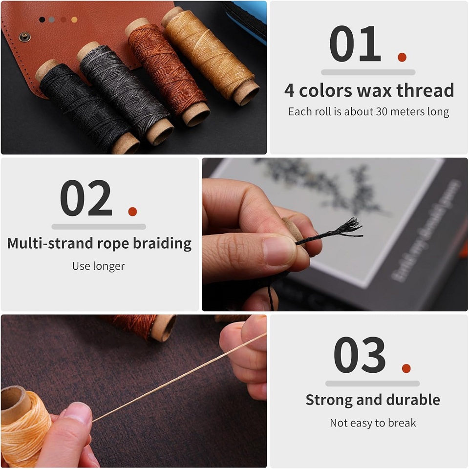 BUDDUR 가죽 재봉 도구 키트, 왁스 스레드 및 바 - Textile Sewing Kit 리뷰 및 가격