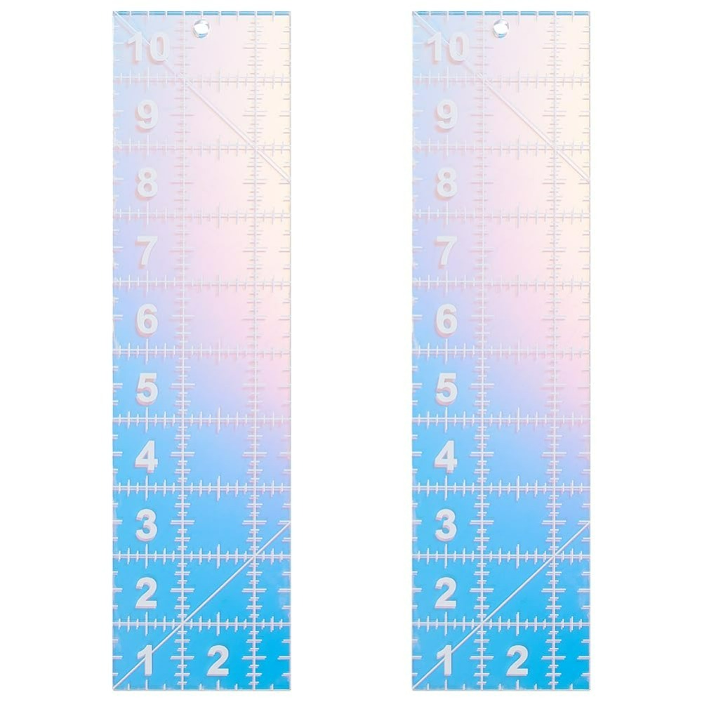 2개 퀼팅 아크릴 템플릿 화려한 색상 퀼팅 자 직사각형 - Textile Sewing Patterns 리뷰 및 가격