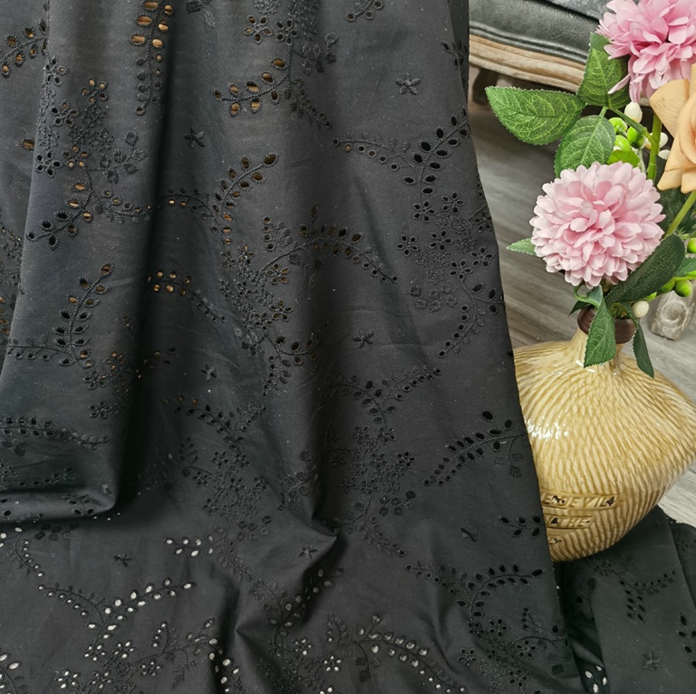 고품질 블랙 속이 비치는 자수 꽃무늬 레이스 원단 10 - Sewing Eyelet Fabric 리뷰 및 가격