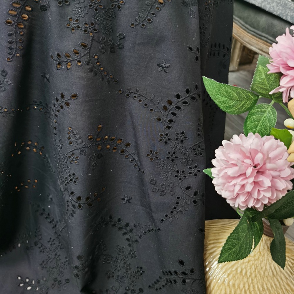 고품질 블랙 속이 비치는 자수 꽃무늬 레이스 원단 10 - Sewing Eyelet Fabric 리뷰 및 가격