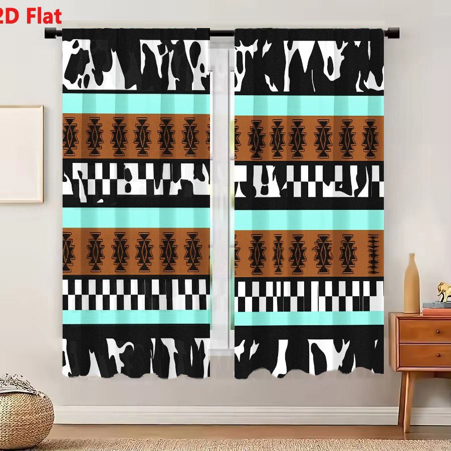 2피스 커튼 2D 플랫 기하학적 추상 부족 패턴 블랙  - Century Textile & Sewing Supply Saskatoon Sk 리뷰 및 가격