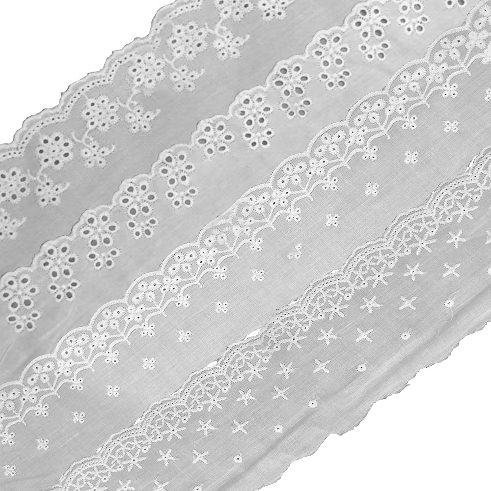자수 흰색 레이스 원단 코튼 아일렛 가장자리 트림, 바 - Sewing Eyelet Fabric 리뷰 및 가격