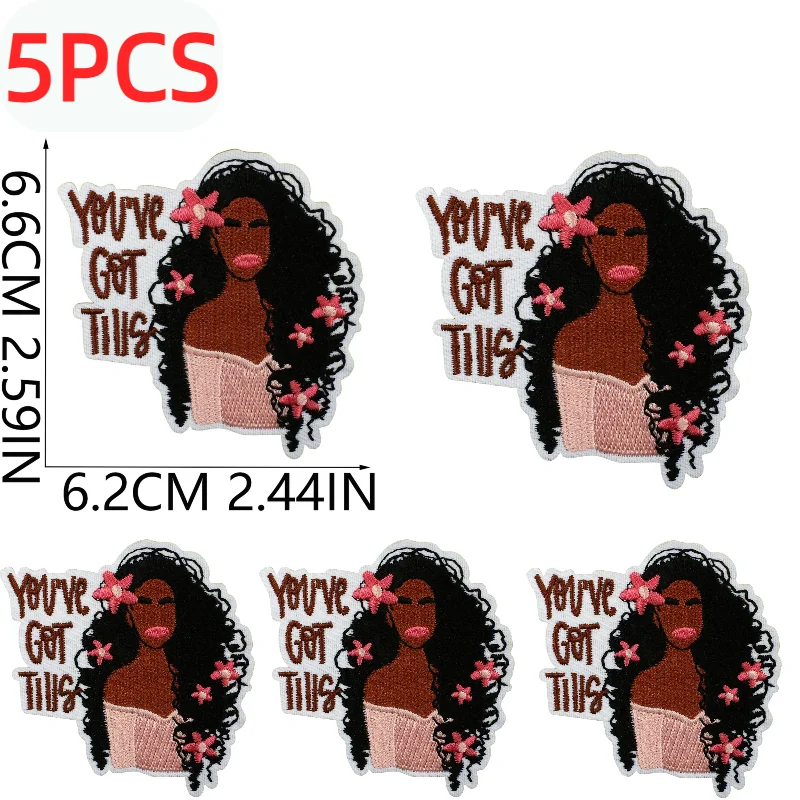 1/5PCS 만화 검은색 자수 천 크라운 퀸 패치 스티 - Sewing Label 리뷰 및 가격