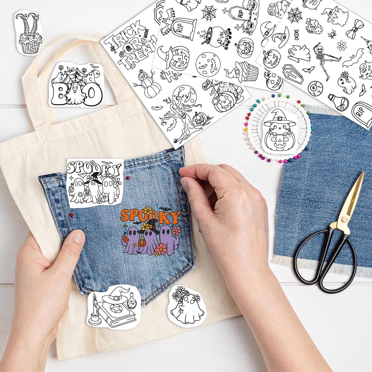 수용성 안정제 자수 패턴, 할로윈 스틱 앤 스티치 자수 - Textile Sewing Patterns 리뷰 및 가격