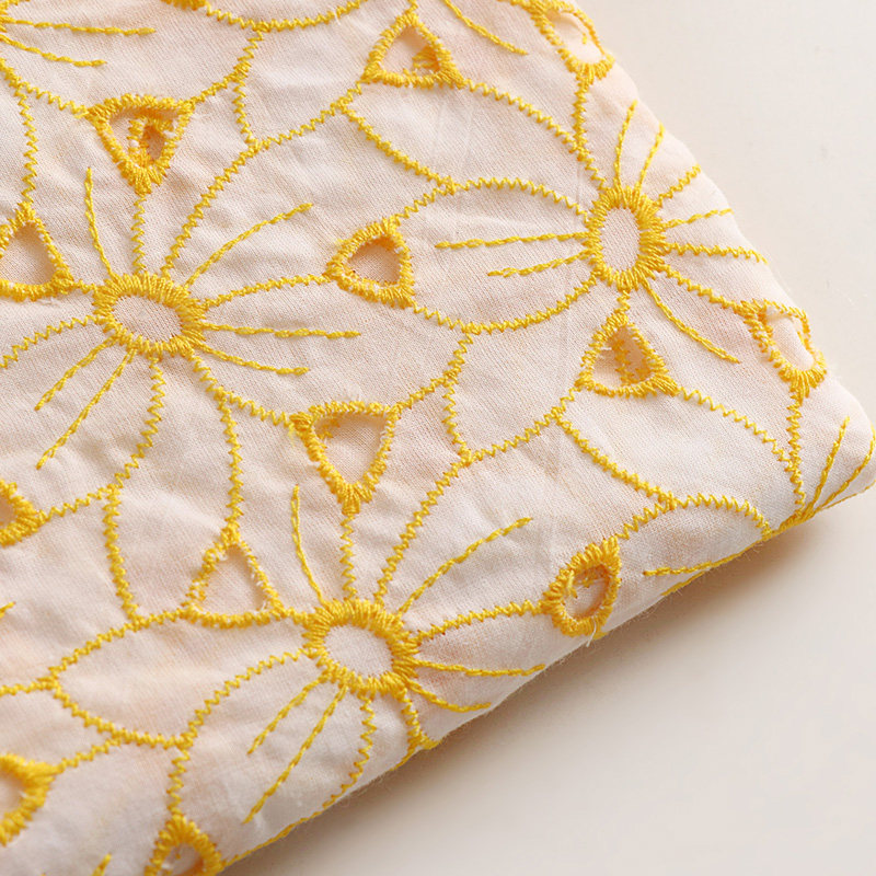 100% 순면 자수 아일렛 레이스 원단 노란색 속이 비 - Sewing Eyelet Fabric 리뷰 및 가격