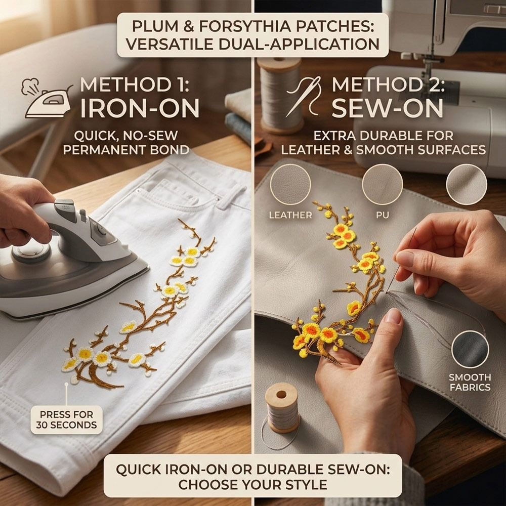 DIY 벚꽃 열접착 패치 다리미로 붙이는 & 바느질로  - Sewing Textiles 리뷰 및 가격